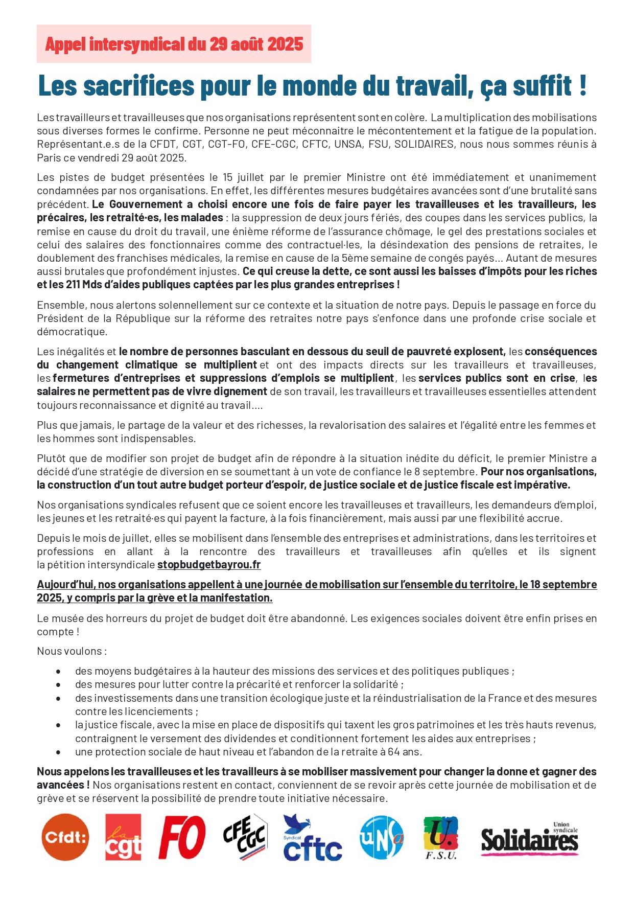 2025 08 29 tract intersyndical pour 18 09 2025 page 0001