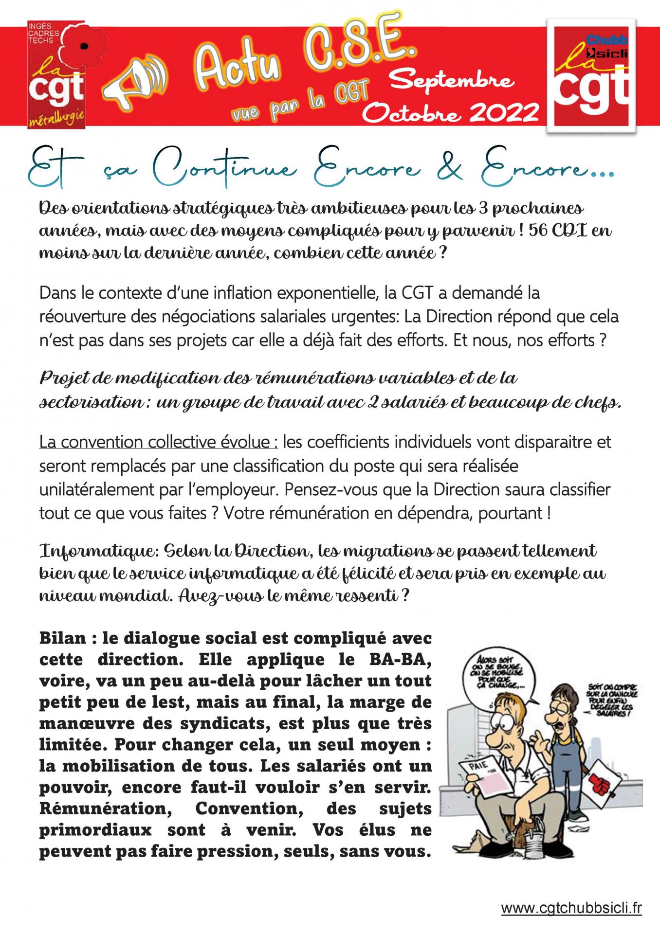 Actu cse sept oct 2022