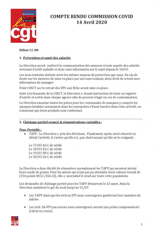 Compte rendu de la telereunion du cse restreint du mardi 14 04 final1