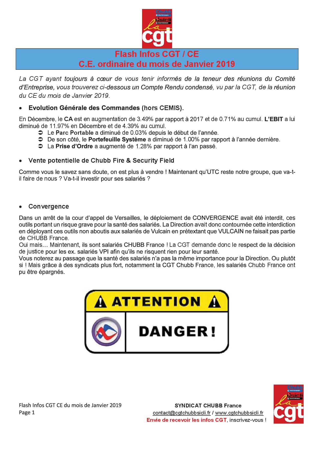 Flash info ce cgt 0120191