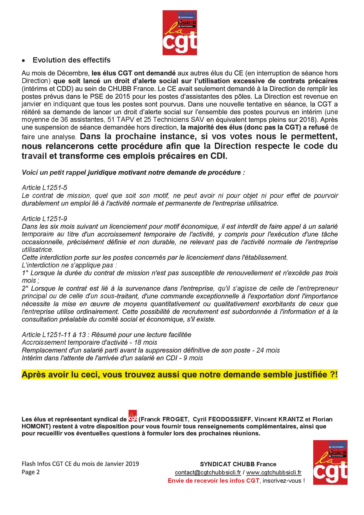 Flash info ce cgt 0120192