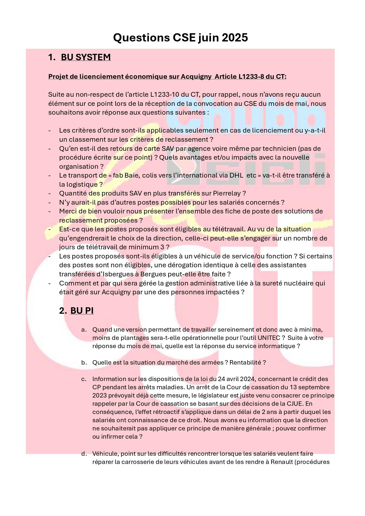 Questions cgt chubb france cse juin 2025 page 0001
